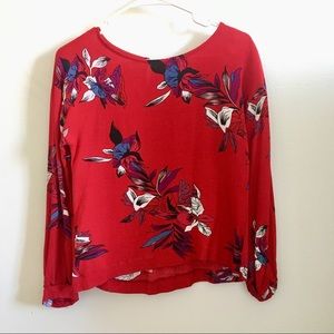 SHEIN RED FLORAL BLOUSE ❤️ Size S